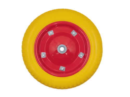 PU 2401-16 колесо пенополиуретановое 3.00-8 с симметричной ступицей, металлическим ободом и шариковым подшипником, ось 16 мм