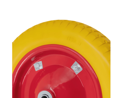 PU 2401-16 колесо пенополиуретановое 3.00-8 с симметричной ступицей, металлическим ободом и шариковым подшипником, ось 16 мм