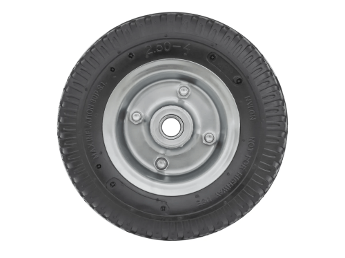 Колесо пневматическое 2.50-4 с несимметричной ступицей, металлическим ободом и шариковым подшипником, ось 16 мм PR 1400-16n (210 мм/100 кг)