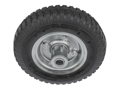 Колесо пневматическое 2.50-4 с несимметричной ступицей, металлическим ободом и шариковым подшипником, ось 16 мм PR 1400-16n (210 мм/100 кг)