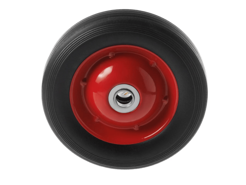 SR1500-20N колесо литое бескамерное для тачек с несимметричной ступицей, металлическим ободом и шариковым подшипником, ось 20 мм