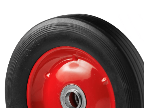 SR1500-20N колесо литое бескамерное для тачек с несимметричной ступицей, металлическим ободом и шариковым подшипником, ось 20 мм