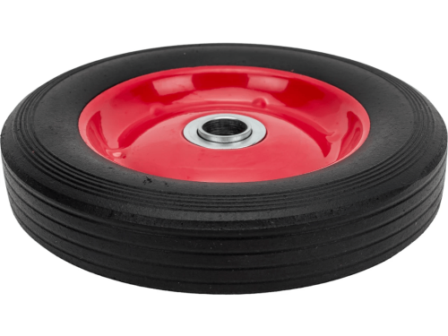 SR1500-20N колесо литое бескамерное для тачек с несимметричной ступицей, металлическим ободом и шариковым подшипником, ось 20 мм