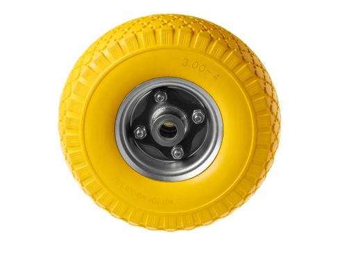 PU 1804-20 колесо пенополиуретановое 3.00-4 с симметричной ступицей, металлическим ободом и шариковым подшипником, ось 20 мм