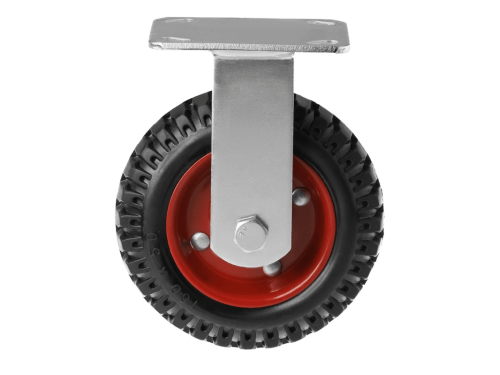 Колесо литое с протекторной резиной, металлическим ободом и шариковым подшипником с неповоротной площадкой PF 160 (160 мм/400 кг)