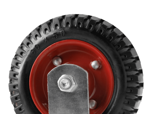 Колесо литое с протекторной резиной, металлическим ободом и шариковым подшипником с неповоротной площадкой PF 160 (160 мм/400 кг)