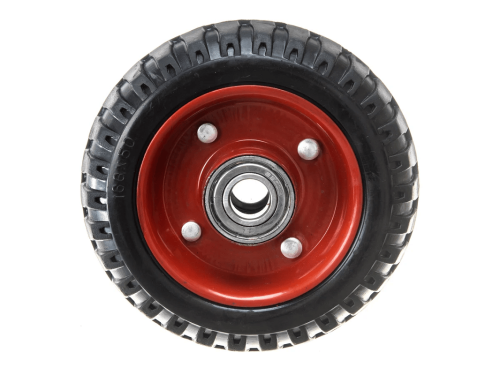 PP 160 колесо литое с протекторной резиной, металлическим ободом и шариковым подшипником, ось 17 мм, без крепления