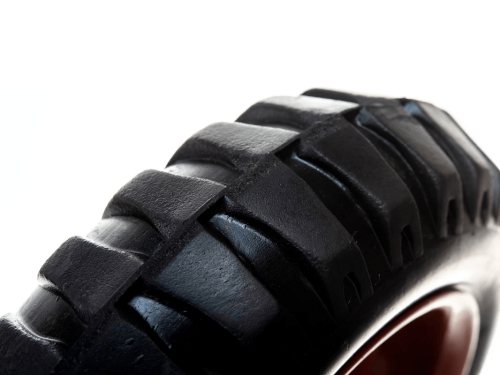 PP 160 колесо литое с протекторной резиной, металлическим ободом и шариковым подшипником, ось 17 мм, без крепления