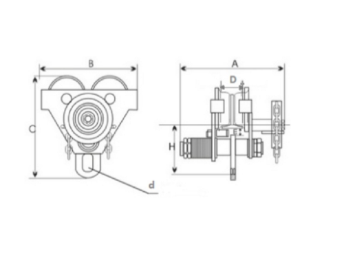 Тележка для ручной тали приводная GCL Сибталь