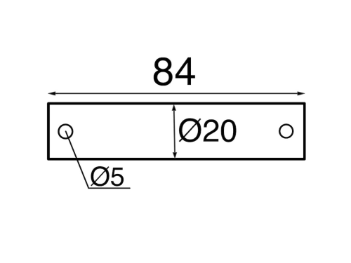 Ось подвилочная (задняя) для ролика шириной 60 мм