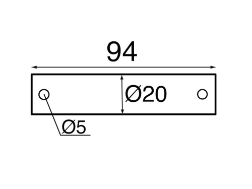 Ось подвилочная (задняя) для ролика шириной 70 мм