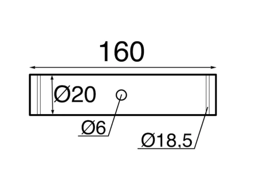 Ось крепления для рулевых колес 160 мм
