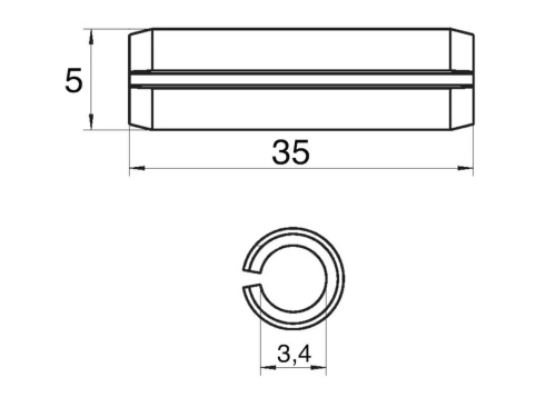 Штифт пружинный для гидравлический тележек