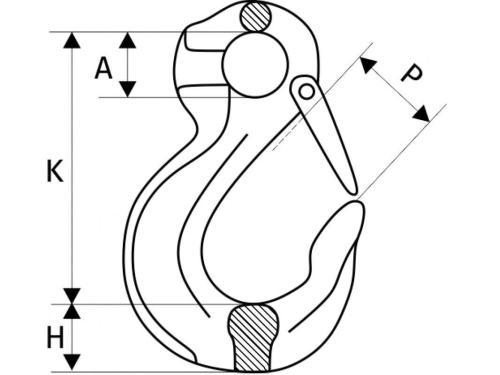 Крюк с проушиной и защелкой для цепных строп Сибталь