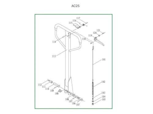 Ручка в сборе для тележек гидравлических JC/DF с г/п 2000