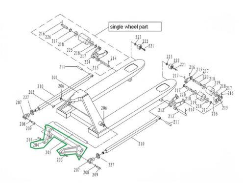 Угловой рычаг (траверс) для тележек гидравлических ACR/BF с г/п 2500