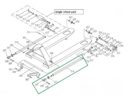 Подвилочная тяга c эксцентриком для тележек гидравлических