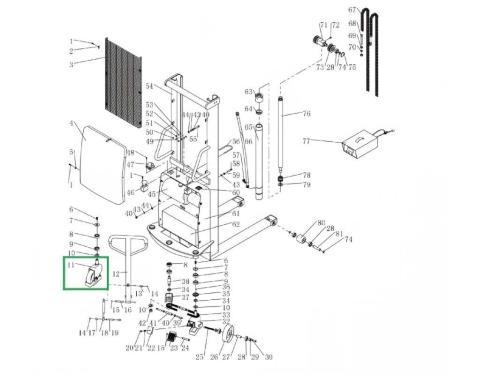 Колесо опорное в сборе для штабелера с электроподъёмом SPN
