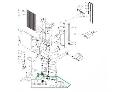 Колесо опорное с тормозом в сборе для штабелера с электроподъёмом SPN