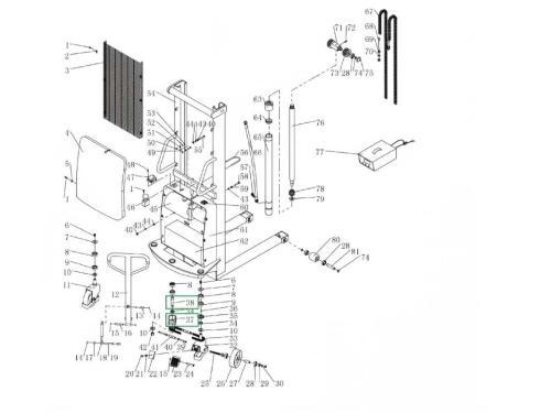Основание ручки с рулевым валом для штабелеров SPN