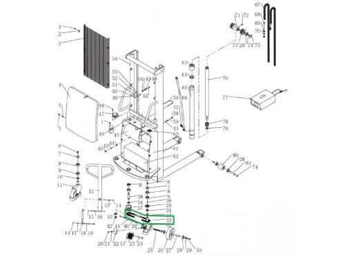 Цепь поворотного колеса в сборе с натяжителем для штабелеров SPN