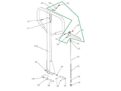 Ремкомплект командного рычага с рычагом для гидравлических тележек