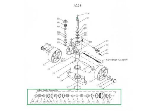 Разборный клапан в сборе для гидравлических тележек AC