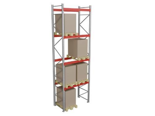 Стеллаж паллетный СТСМ 6500х1800х1000 мм 4 яруса и г/п 12000 кг