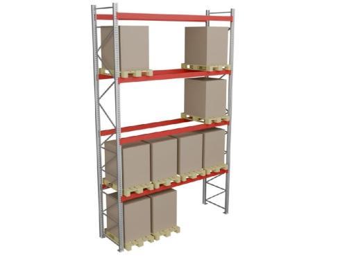 Стеллаж паллетный СТСМ 6500х3600х1000 мм 4 яруса и г/п 12000 кг