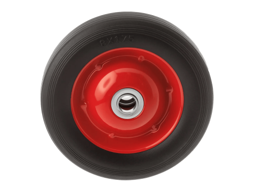 SR1501-20N колесо литое бескамерное для тачек с симметричной ступицей, металлическим ободом и шариковым подшипником, ось 20 мм