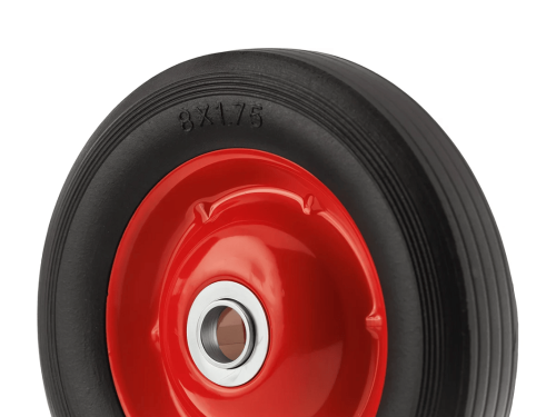 SR1501-20N колесо литое бескамерное для тачек с симметричной ступицей, металлическим ободом и шариковым подшипником, ось 20 мм