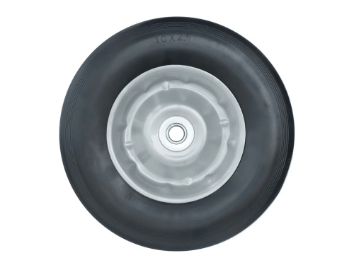 SR1901-16N колесо литое бескамерное для тачек с несимметричной ступицей, металлическим ободом и роликовым подшипником, ось 16 мм