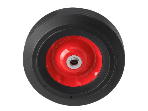 SR1901-20N колесо литое бескамерное для тачек с несимметричной ступицей, металлическим ободом и шариковый подшипником, ось 20 мм