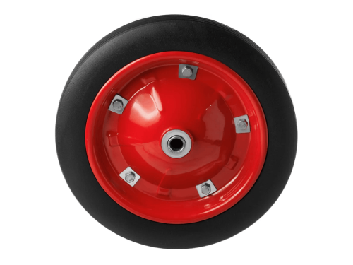 SR2500-16 колесо литое бескамерное для тачек с симметричной ступицей, металлическим ободом и роликовый подшипником, ось 16 мм