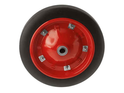 SR2500-20 колесо литое бескамерное для тачек с симметричной ступицей, металлическим ободом и роликовый подшипником, ось 20 мм