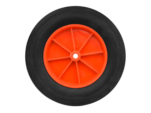 SR 1308-10 колесо литое бескамерное для тачек с симметричной ступицей, пластиковым ободом и втулкой скольжения, ось 10 мм