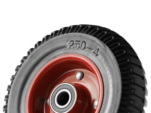 PP 200 колесо литое с протекторной резиной, металлическим ободом и шариковым подшипником, ось 17 мм, без крепления
