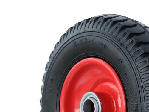 Колесо пневматическое 2.50-4 с симметричной ступицей, металлическим ободом и шариковым подшипником, ось 20 мм PR 1400-20 (210 мм/180 кг)