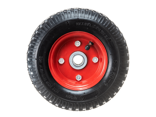 Колесо пневматическое 2.50-4 с несимметричной ступицей, металлическим ободом и шариковым подшипником, ось 20 мм PR 1400-20n (210 мм/100 кг)