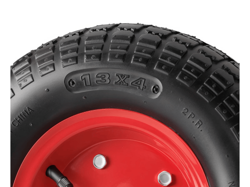 Колесо пневматическое 4.00-6 с симметричной ступицей, металлическим ободом и шариковым подшипником, ось 20 мм PR 2003-20 (320 мм/160 кг)