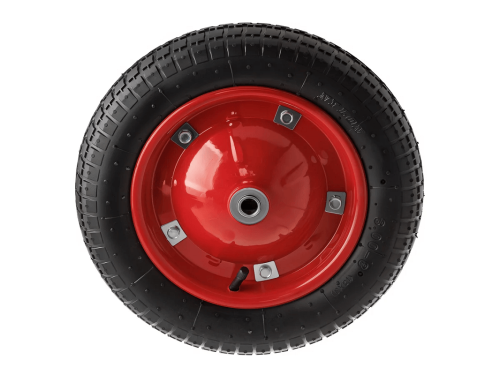 Колесо пневматическое 3.00-8 с симметричной ступицей, металлическим ободом и шариковым подшипником, ось 16 мм PR 2401-16 (340 мм/180 кг)