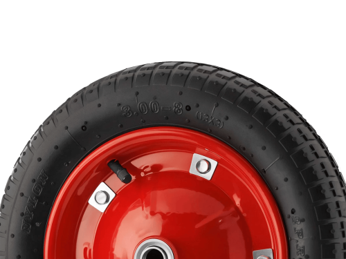 Колесо пневматическое 3.00-8 с симметричной ступицей, металлическим ободом и шариковым подшипником, ось 20 мм PR 2401-20 (340 мм/180 кг)