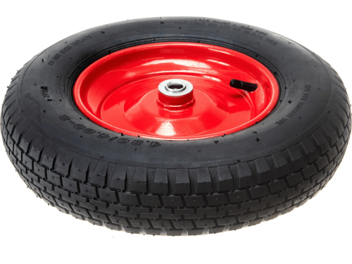 Колесо пневматическое 4.80/4.00-8 с симметричной ступицей, металлическим ободом и шариковым подшипником, ось 16 мм PR 3000-16 (380 мм/200 кг)