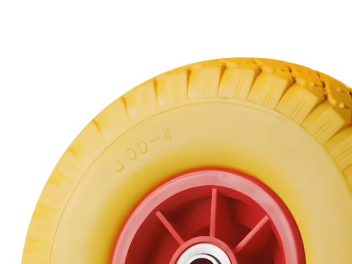 PU 1806-20 колесо пенополиуретановое 3.00-4 с симметричной ступицей, пластиковым ободом и шариковым подшипником, ось 20 мм