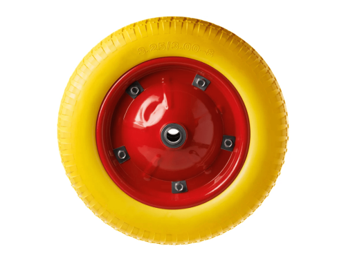 PU 2401-20 колесо пенополиуретановое 3.00-8 с симметричной ступицей, металлическим ободом и шариковым подшипником, ось 20 мм