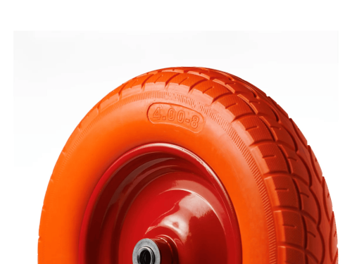 PU 3000-16 колесо пенополиуретановое 4.00-8 с симметричной ступицей, металлическим ободом и шариковым подшипником, ось 16 мм
