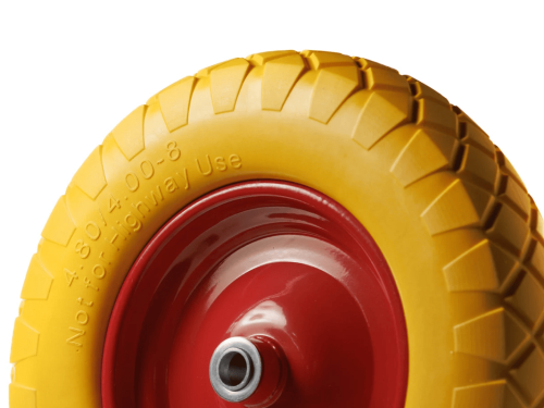 PU 3000-20 колесо пенополиуретановое 4.00-8 с симметричной ступицей, металлическим ободом и шариковым подшипником, ось 20 мм