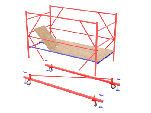 Вышка-тура МЕГА 2 высотой 14.8 м передвижная с опорами-стабилизаторами