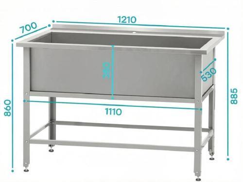 Ванна моечная ВМСб-1210 "Base" (полка с отверстием, борт)