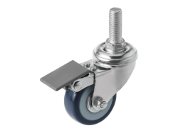 SCtvd 25 колесо мебельное с болтом М10 и покрытием из поливинилхлорида и тормозом